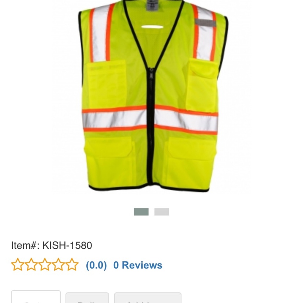 Kishigo neon yellow reflective security vest #1580 Unisex Size S-M